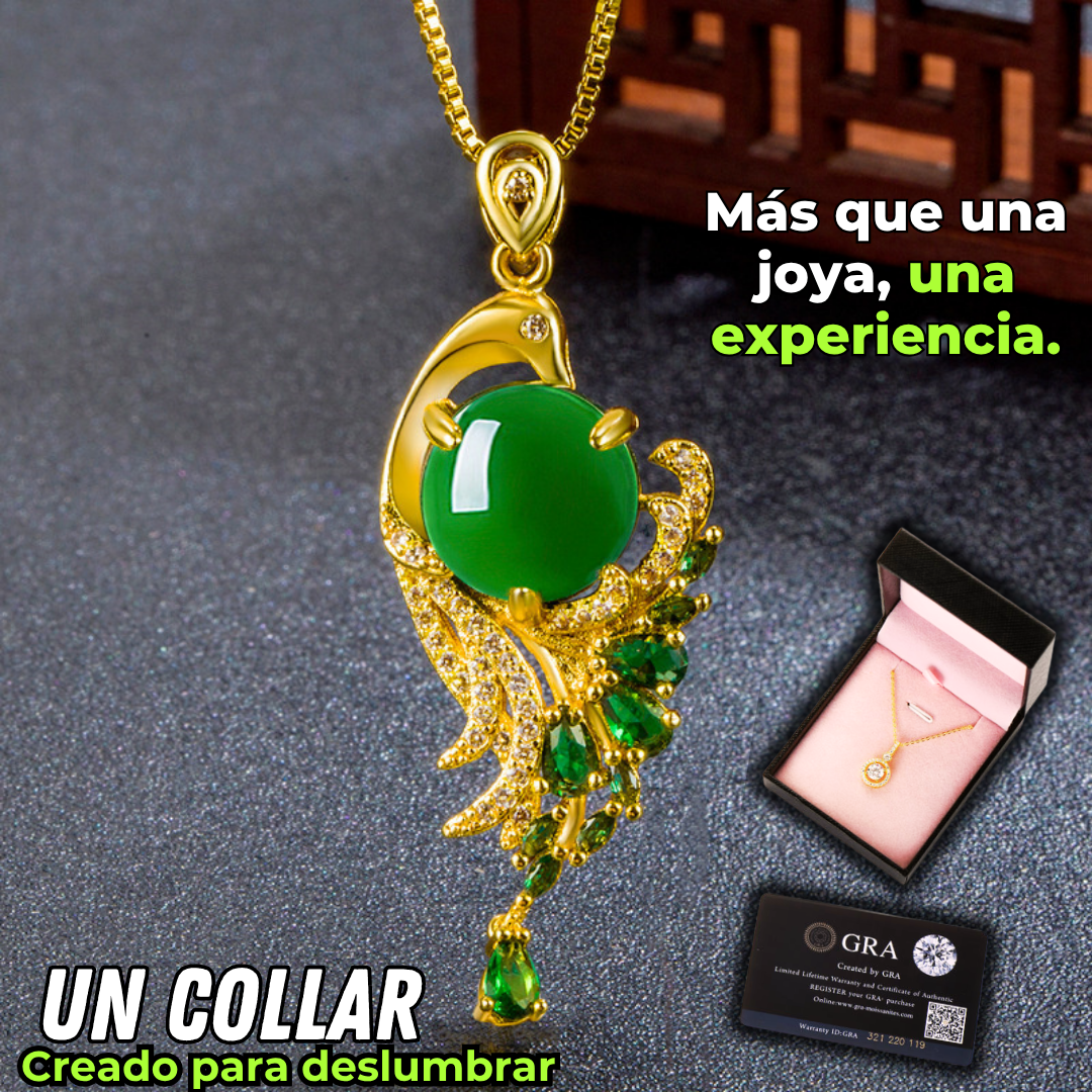 Collar Imperial de Plata esterlina y Jade verde